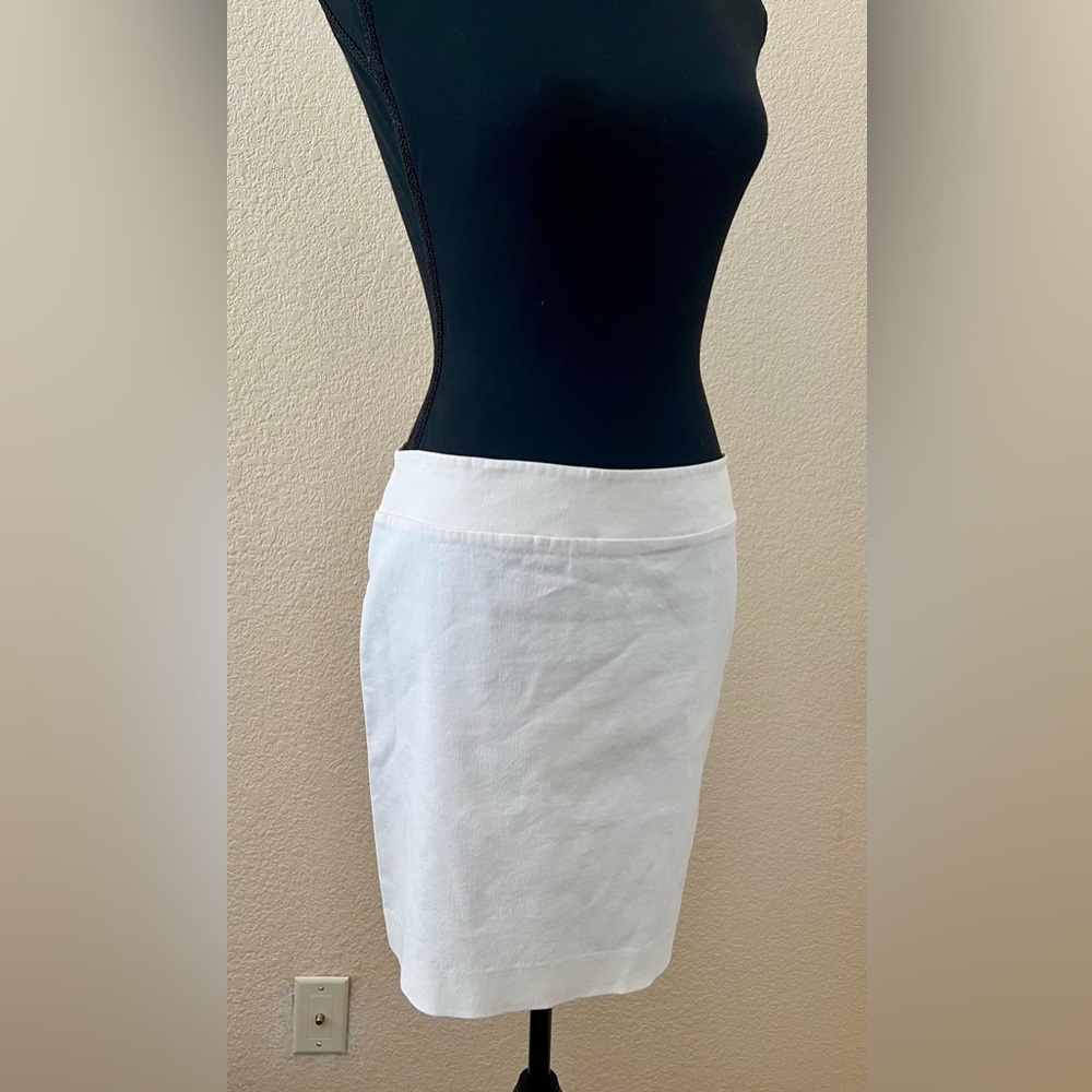 Jarbo White Pull On Stretch Pencil Skirt Size 34 (4)